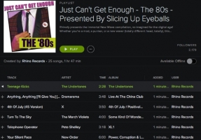 Rhino’s ‘Just Can’t Get Enough: The ’80s’ Spotify playlist — updated 4/28/14